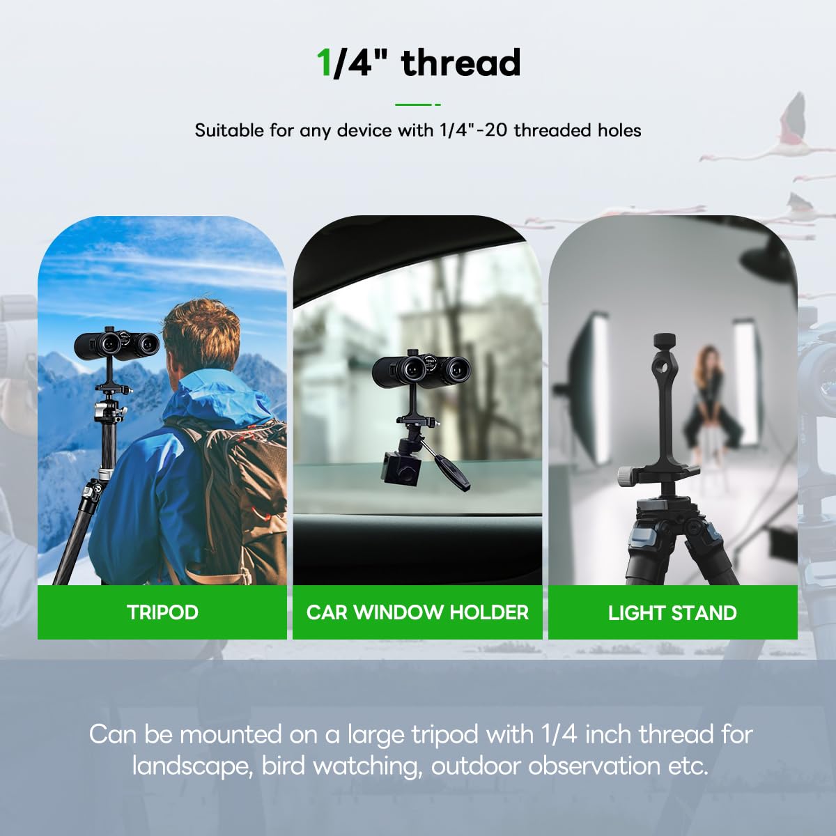 Fanaue S2 01 Binocular Tripod Adapter With 1/4 20'' Thread Compatible With Porro Binoculars And Arca Ball Heads, Universal Quick